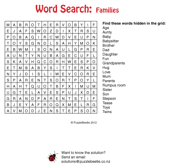 First Of All Word Searches